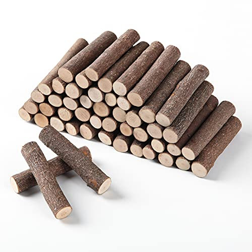 LAZACA Wooden Sticks Twigs Crafts Log Tree Bark Wood Stems DIY Rustic Home Christmas Decoration Vase Filler, Loose Parts Play Materials 5cm/40pcs