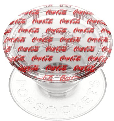 PopSockets x Coca-Cola: PopGrip - Expanding Stand and Grip with a Swappable Top for Smartphones and Tablets - Coca-Cola Clear Logo