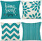 ZWJD Kissenbezug 50x50 4er Set Dekokissen Kissenbezüge Dekoration Outdoor Kissenbezüge Leinen Dekokissen für Schlafzimmer, Sofa, Stuhl, Bett, Garten (50 x 50 cm,Wasserblau)