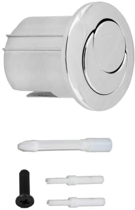 YUCKMZ Dual Flush Push Button Threaded Push Rods Short Body D2D Chrome Compatible With AH0001800R D2D Toilet Flush Push Button