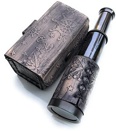 15,2 cm Messing-Handteleskop, nautisches Piraten-Spyglass mit Box, dekoratives Teleskop