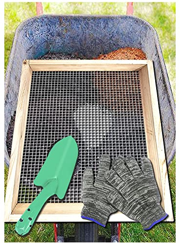VIPMORE Bodensieb, Schmutzsieb für Gartenarbeit, Kompostsieb, Gartensieb, helles Holzsieb für Felsen, Siebsieb, Oberboden/Torfmoos/Wurm/Blätter/Lehmerde/Sand, toller Garten 2023XIAN