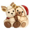 THUN, Coppia Teddy e Renna Robin Abbracciati in Ceramica Decorata a Mano, Addobbo Natalizio, Idea Regalo, 15x11.3x14 cm h