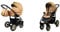 BabyLux Gold Lux 2-in-1 Baby Kinderwagen Tief und Kinderwagen mit Zubehör Verstellbar und faltbar Aluminium Konstruktion Wasserdicht Nicht abnehmbare Räder Sand Pearl Black Frame