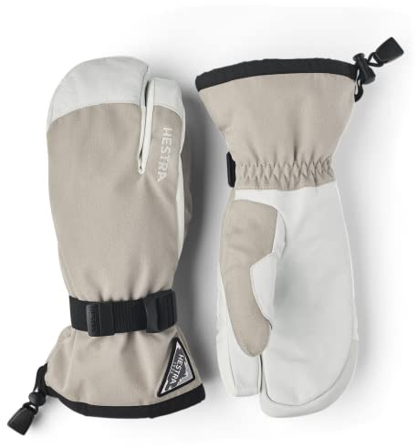 Hestra Unisex Powder Gauntlet 3-Finger Handschuh Isolierte Winddichte Lederhandschuhe für Alpinski & Alltag für Damen & Herren