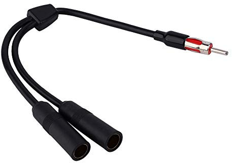 Antennenverlängerungskabel Autoantenne Verlängerungskabel Kunststoff und Metall Auto Autoradio Antenne Stereo 2 Buchse auf 1 Stecker Splitter Verlängerungskabel Draht