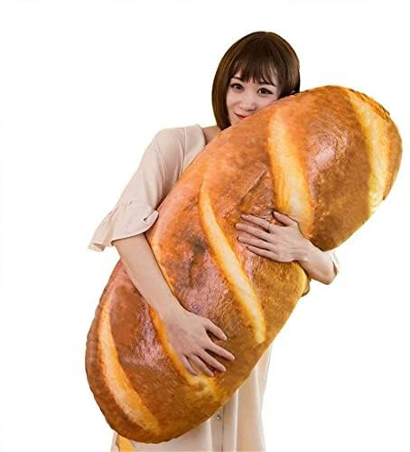 SHANGMAOYO 3D Simulation Brot Kissen 80cm Dekoratives Kissen Weiches 3D Butter Brot Kissen Wurfkissen Weiches Lendenwirbelkissen Niedlich Lustiges Lebensmittel