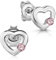 Materia Herz Ohrstecker Silber 925 Mädchen Zirkonia rosa SO-266-Rosa