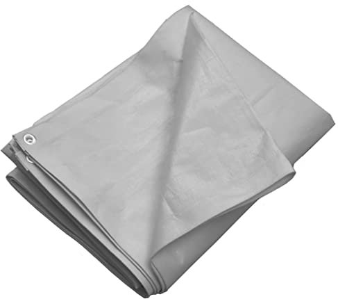vidaXL Abdeckplane Schutzplane Gewebeplane Bootsplane Bodenplane Gartenplane Holzplane Schutzfolie Industrieplane Plane 260g/m² 4x4m Grau HDPE