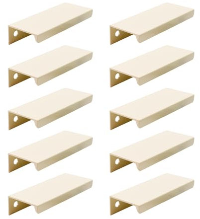 WDONAY 10 Stück Küchenschrank-Randgriffe, Fingerrand, Schubladengriffe, Schrankgriffe, Kommodengriffe für Tür, Schublade, Kommode, Schrank, Kleiderschrank (Beige, 6,4 cm Lochmitte)