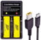 10W USB 21700 Battery Charger - PFSN Universal Intelligent Fast Lithium Charger Best for 3.7V Li-ion 18650 18500 18490 18350 17670 17500 16340(RCR123) 14500 Rechargeable Batteries (BT21)