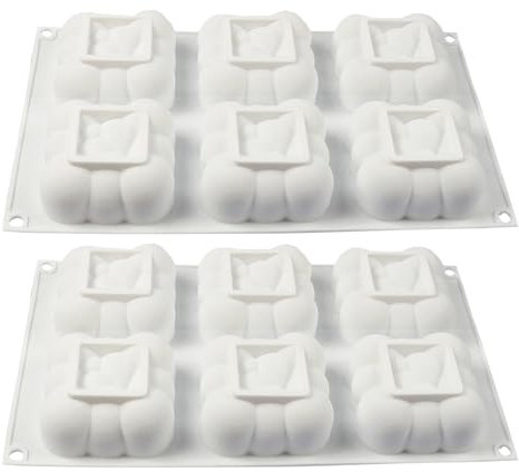 CTForest 2 Pièces Nuage Moule Mini Cake, Moule Gateau Silicone Nuage 3d, Moule 6 Trous Forme de Cloud Pour Muffins Cupcakes Pudding Glaçons
