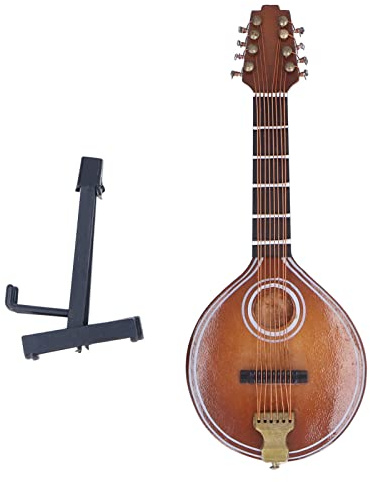 Mini Modello di Strumento Mandolino, Modello di Mandolino a 8 Corde Fatto a Mano con Staffa Strumento Musicale in Miniatura per Regali Decorazione Domestica