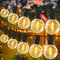 Bomcosy Outdoor String Lights Dimmable 100FT, 30M LED Festoon Lights with Remote Control Mains Powered with 52 Shatterproof G40 Plastic Bulbs, Waterproof Garden Light