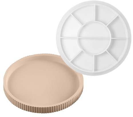 SKENGWEL Silicone Molds Tray,silikonformen gießformen tablett Silikonformen Tablett mit Rillen Silikonform Harz Gießform Beton für Silikonform runde SchüsselRundschalenform (Rund)