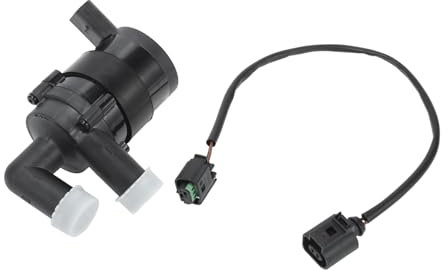 Partuto Auxiliary Cooling Water Pump No.7N0965561 - Electric Auxiliary Coolant Water Pump - for Audi A3 2004-2012 Metal Silver Tone with Wiring Adapter- 1set