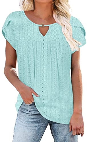 Sale Angebote Tagesangebote Bluse Bügelfrei Damen Shirt Mit Glitzer Print Damen Oberteile Damen Tall Tshirt Damen Schulterfrei Top Damen Sommer Rot Damen Kleidung Sale Sale