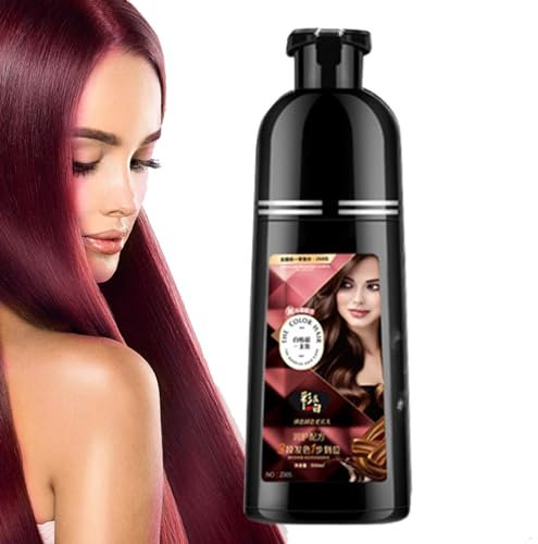 Ruwshuuk Champú tinte para el cabello para mujeres, champú para teñir el cabello, Champú natural de 450 ml que tiñe tu cabello con espuma, Limpieza profunda, solución para el cuidado del cabello sin