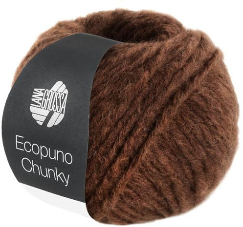LANA GROSSA Ecopuno Chunky | Superleichtes, flauschiges Effektgarn mit Baby Alpaka | Handstrickgarn aus 33% Schurwolle (Merino) & 19% Alpaka | 50g Wolle zum Stricken & Häkeln | 70m Garn FB 140