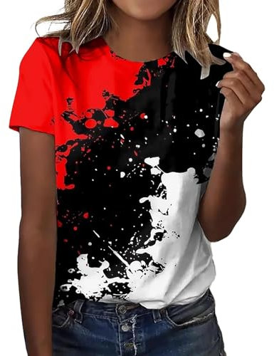 I'm Fine Tshirt Blood Halloween T Shirt Damen Casual Shirt Hemd XXL I'm Fine T-Shirt Halloween Oberteil Fastnacht Tshirt Horro T Shirt Im Fine Casualmode