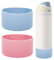 WK IEASON 2Pcs Silicone Water Bottle Boot for Owala 24oz, Protective Flask Bottom Cover Base for Owala FreeSip Twist and Flip Flask Bottles (Diomond Pink/Light blue, 24OZ)