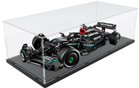 Nynelly Vitrine en acrylique transparent épais pour Lego Mercedes-AMG F1 Race Car 42171 - Pour Lego McLaren Formula 1 Race Car Model 42141 - Boîte de présentation anti-poussière à assembler - Base