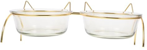 CIYODO Napf Mit Futterspender Aus Glas Futternapf Stelzen Neigungswinkel Für Katzenfutter Bequemes Fressen Und Trinken