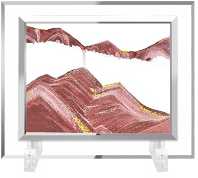 AzureLeap Art de Sable 3D Dynamique, Image en Mouvement, Sablier en Verre Carré, Paysage Sous-Marin 3D pour Décoration de Bureau et Maison [Café-5]