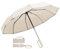 TradMall Reise-Regenschirm, 280T Stoff, winddicht, automatisch, tragbar, kompakt, faltbar, Regenschirme für Regen mit reflektierenden Streifen, für Damen und Herren, Beige