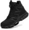 PAQOZKC Scarponi Antinfortunistiche Uomo Donna Impermeabile Scarpe Antinfortunistiche Alte Leggere Scarpe da Lavoro con Punta in Acciaio Comode Cuscino d'aria C21/Noir 41