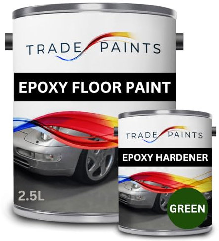 2 Pack Epoxy Garage Concrete Floor Paint - 2.5 Litre (Green BS14C39)