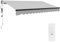 Outsunny 3.5 x 3(m) Electric Awning with Remote Controller, Aluminium Frame DIY Retractable Awning, UPF30+ Sun Shade Canopy for Garden Patio Deck Door Window, Light Grey