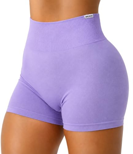 SMILODOX Sport Shorts Damen Amaze Ultra, Seamless Blickdichte Radlerhose, Unsichtbarer Scrunch-Effekt, V-Shape High Waist Kurze Sporthose, Hoher Bund Biker Shorts für Yoga Fitness Gym