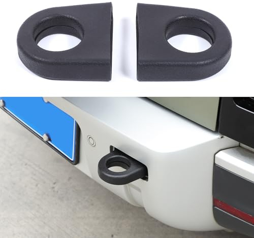 METYOUCAR Copertura per anello di traino per gancio di traino per L@R @Def@ender 90 110 130 2020 2021 2022 2023 Anello per rimorchio per paraurti posteriore, accessori esterni (nero)