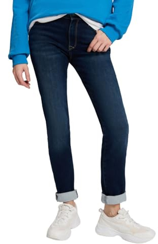 Cross Jeans Damen Jeans ANYA - High Waist - Slim Fit - Blau Stretch, Größe:32W / 30L, Farbe:263 Deep Indigo Denim