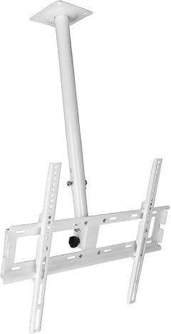 QUSYZD Soporte de Techo para TV, con inclinación Ajustable para Pantallas Planas de 32 a 55 Pulgadas, soporta hasta 50 kg, Blanco, 0,5-1 m,White-0.5-1m