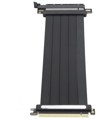 Fafeims PCIe 4.0 X16 GPU-Riser-Kabeladapter, Hochgeschwindigkeitsverlängerung für Übertaktungsbegeisterte, 180 Grad, Schwarz (300 mm)