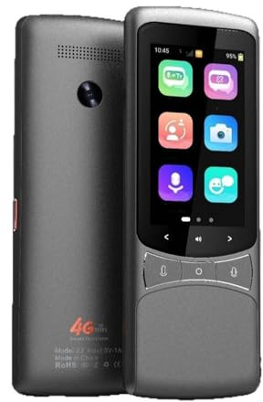 Vikye Sprachübersetzer, WiFi 4G SIM AI-Übersetzergerät mit 0,5 Sekunden Schneller Übersetzung und HD-Bildschirm, Online-Offline-Sprachfotoübersetzung für Reiseunternehmen