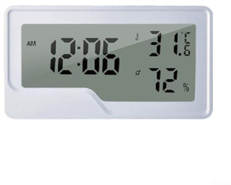 Digitales Thermometer und Hygrometer für den Innenbereich, mit Uhr, bietet präzise Umgebungswerte und Max/Min-Verfolgung, geeignet für mehrere Installationsmethoden (Hintergrundbeleuchtung)