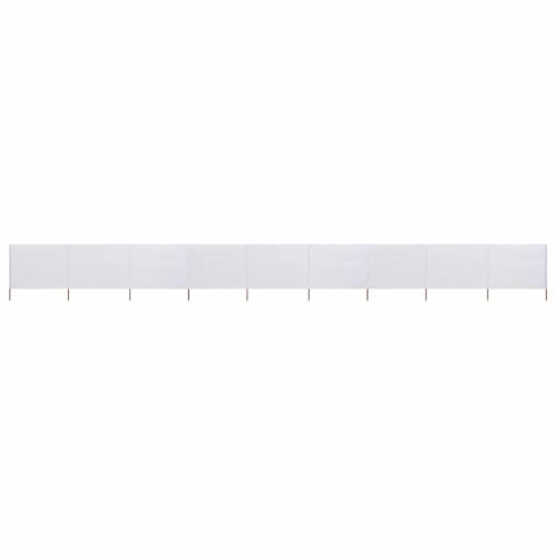 Mhdvray Lot de 9 brise-vent pliable - 1200 x 120 cm - Blanc sable - En non-tissé et bois - Robuste et moderne - Pour balcon, terrasse, jardin - Brise-vue