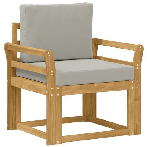 vidaXL 2 Stück Outdoor-Sofagarnitur Polyester Weiß und Hellgrau, Garten-Sofa, modernes Eckmöbel, wetterfestes Loungeset, Terrasse Sitzgruppe für draußen