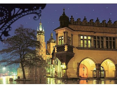 Puzzle 1000 Teile CRACOW KRAKAU Polen ALTSTADT bei Nacht Kirche
