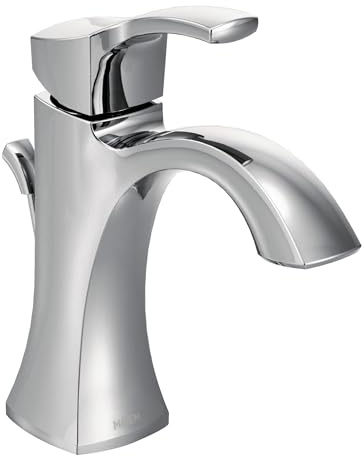 Moen 6903 Voss Einhebel-Wasserhahn für Waschbecken, mit optionaler Deckplatte, Chrom