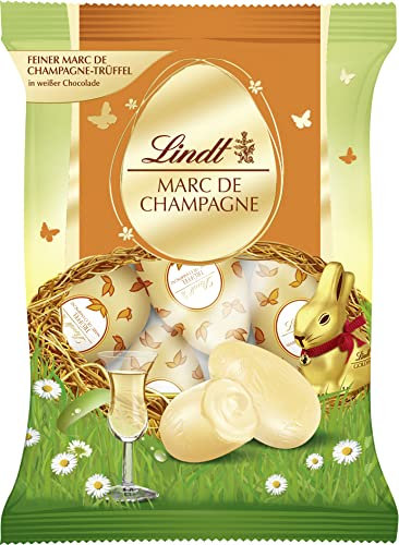 Lindt Schokolade Trüffel Eier | 3 x 90 g | Feinster Marc de Champagne-Trüffel in weißer Schokolade | Oster Schokolade | Schokoladengeschenk | Ostereier | Schokoeier