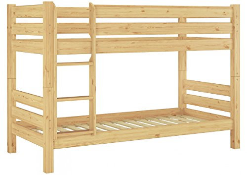 Teilbares Etagenbett Massivholz Kiefer 90x200 + Rollrost Hohes Bett Stockbett Doppelbett 60.11-09Ni70