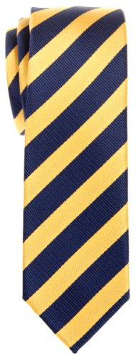 Retreez Herren Prämie Schmale Gewebte Krawatte Gestreifte 5 cm - marineblau und gelb