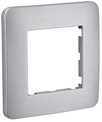 Plaque electrique | Interrupteur pour prise | Prise interrupteur electrique | plaque plastique | prise murale | Prise avec interrupteur | Gamme Casual Plaque Simple Alu Embouti Brossé