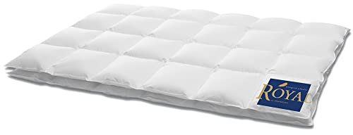HANSKRUCHEN® Royal Daunendecke 200x220 cm - Leicht / Übergang - Made in Germany Kassettendecke aus 100% Gänsedaunen - Allergiker geeignet