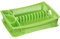 WELLGRO Abtropfgestell - Abtropfgitter - Geschirr Abtropfkorb - Abtropfständer - Abtropfschale - Geschirrabtropfständer - MADE IN EUROPE, Farbe:Grün