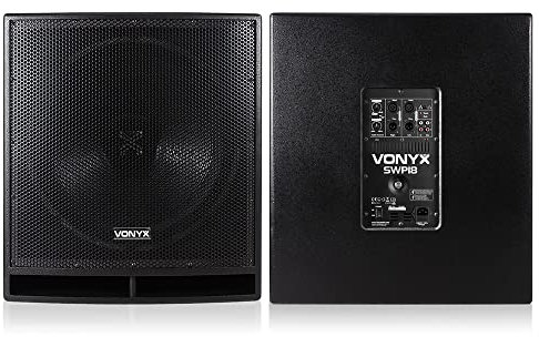 VONYX SWP18 Pro 18 Active Subwoofer Pair - Powerful Stage Performance Subwoofers, Event Bass Speaker Pair, Powered Subwoofer Pair for Professional Audio Applications, Deep Bass Output
